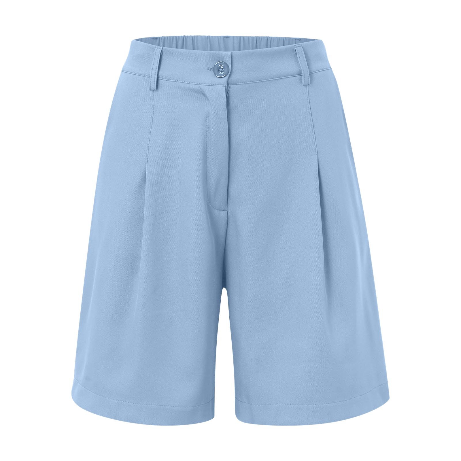 thumbnail image 4 of Pantalones cortos anchos para mujer - Largo hasta la rodilla, cintura elástica - Elegante y casual - Bolsillos, corte entallado - S-XXL, 4 of 4